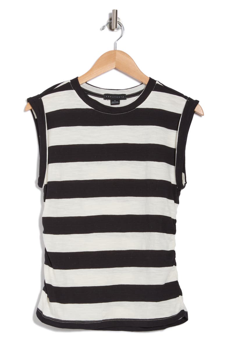 Ruched Side Muscle Tank, Alternate, color, BLACKMILK