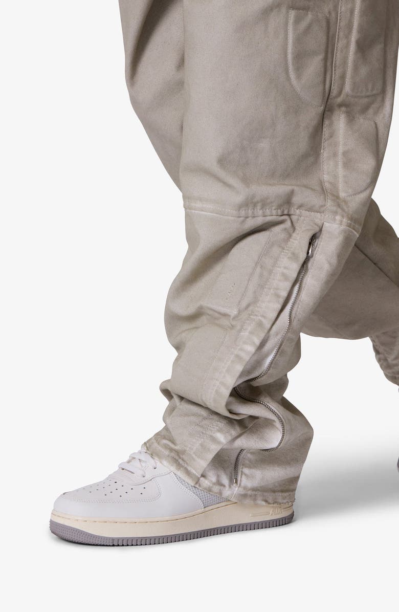 mnml Ultra Baggy Moto Jeans, Alternate, color, Off White