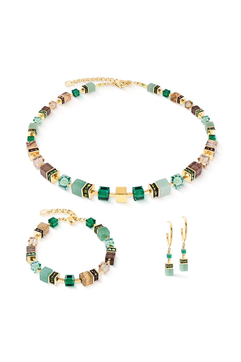 GeoCUBE® Precious Statement Bracelet Emerald Garden, Alternate, color, Green-Gold
