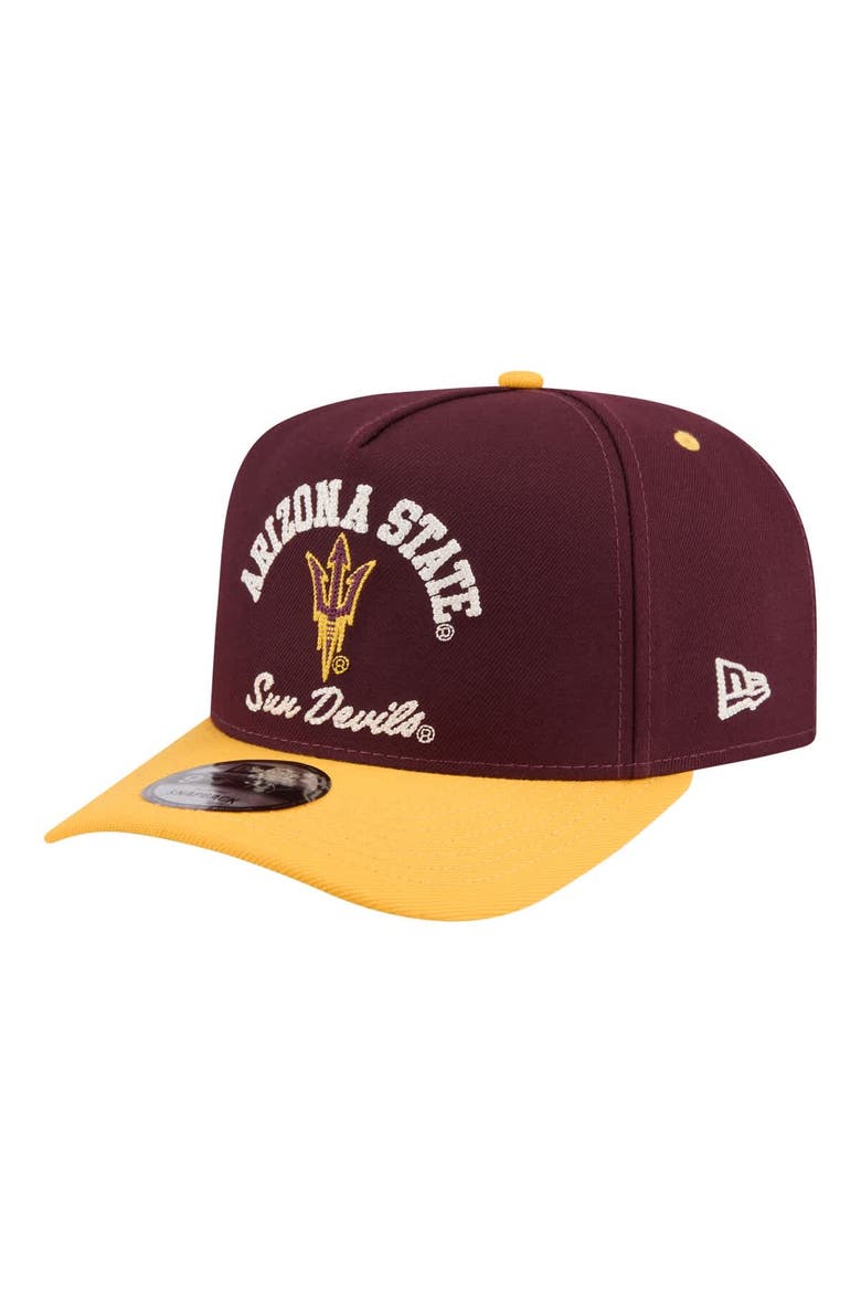 Men's New Era  Maroon/Gold Arizona State Sun Devils Two-Tone Arched 9FIFTY Snapback Hat, Alternate, color, Maroon