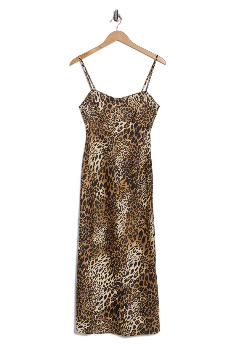 Cutout Leopard Print Slipdress, Alternate, color, LEOPARD