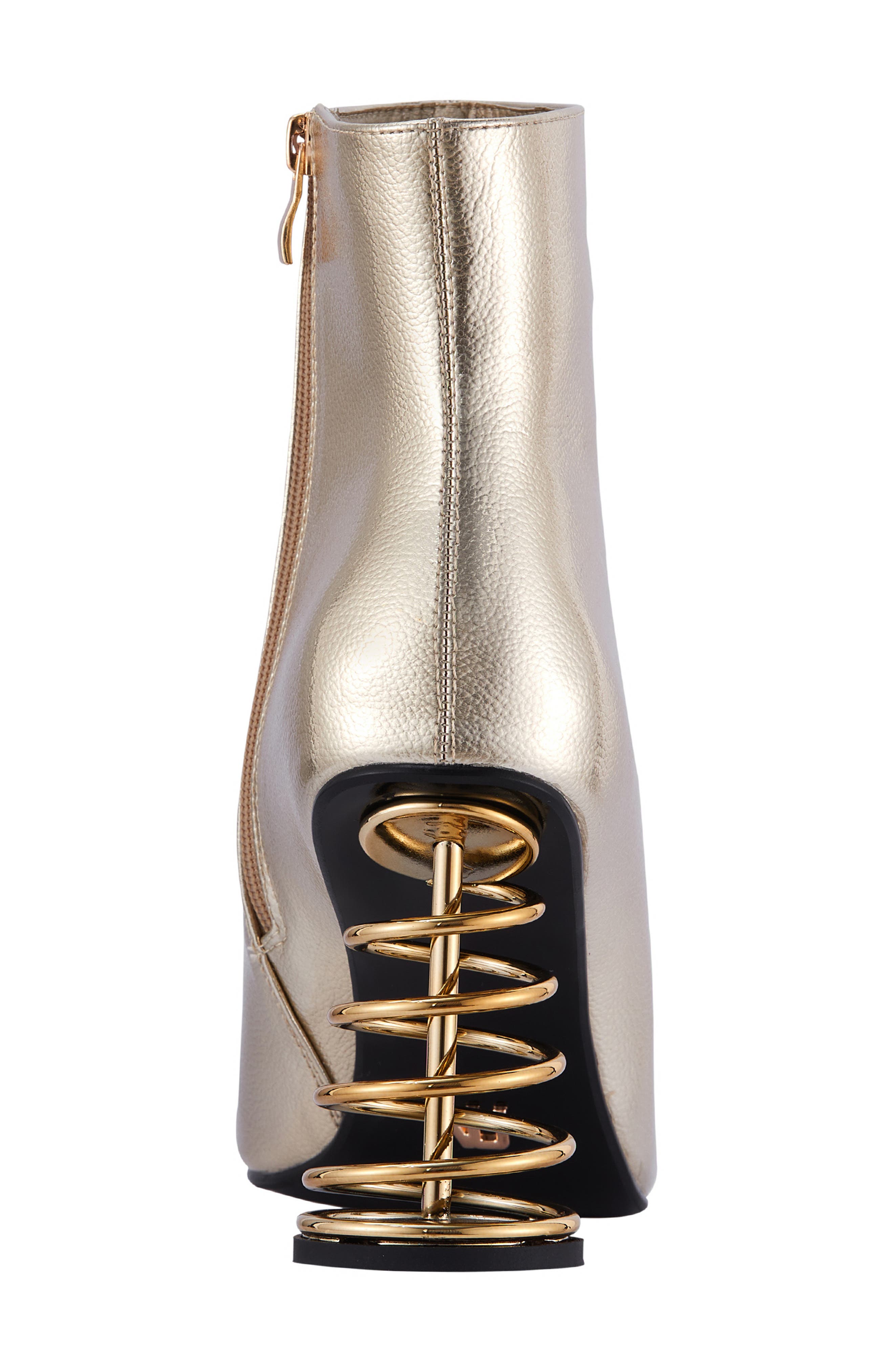 Slinky Coiled Heel Boot, Alternate, color, GOLD