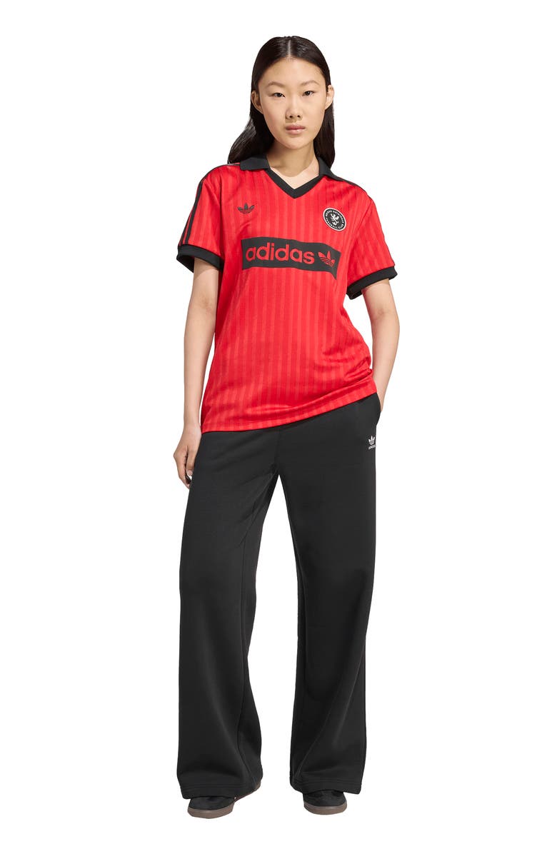 adidas Logo Graphic Soccer Jersey, Alternate, color, Better Scarlet