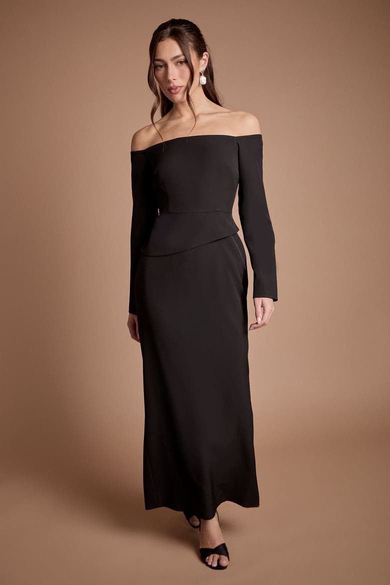 Bardot Maxi Dress, Alternate, color, Black