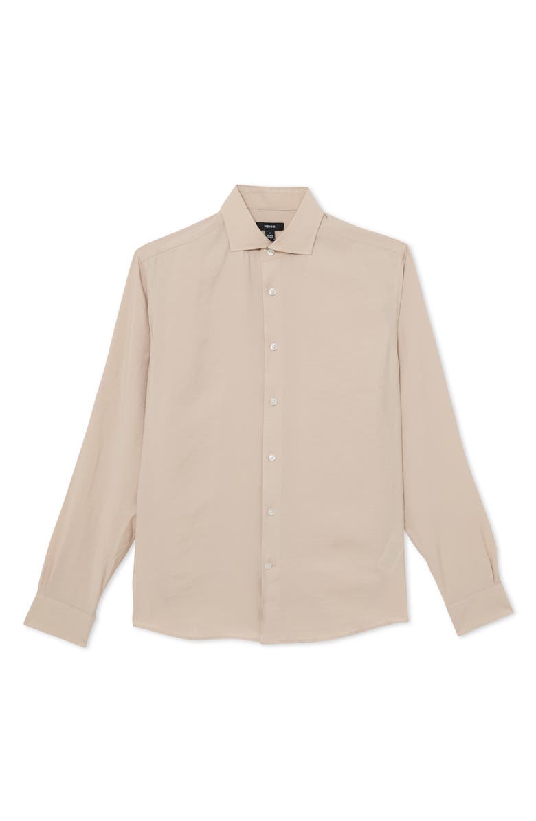 Reiss Oscar Regular Fit Button-Up Shirt, Alternate, color, Stone