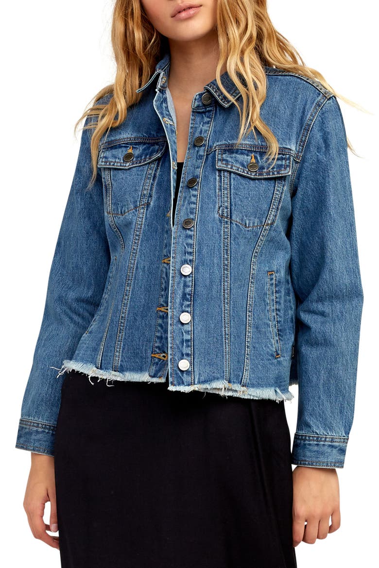 Pause It Denim Jacket, Main, color, MEDIUM BLUE
