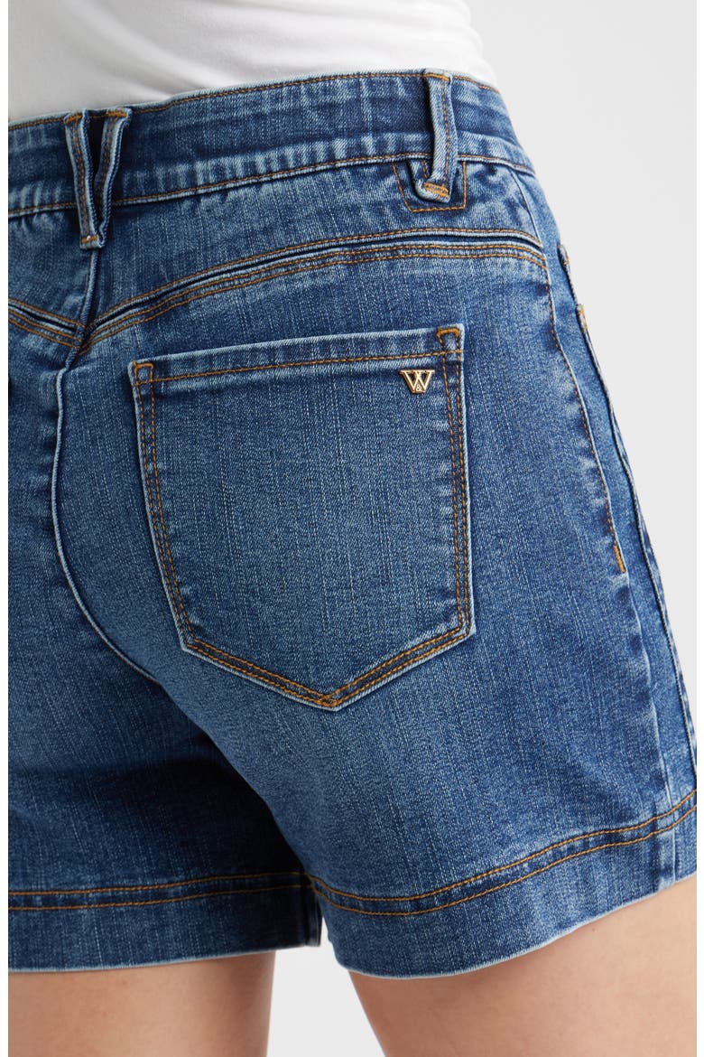 Gracie High Waist Cotton Blend Denim Shorts, Alternate, color, MID BLUE