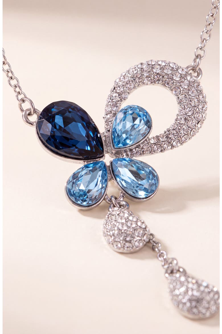 Teardrop Crystal Pendant Necklace, Alternate, color, Blue