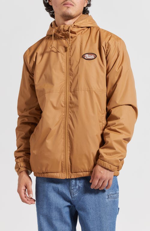 Brixton Claxton Parsons Fleece Lined Hooded Jacket<br> in Tobacco Brown 