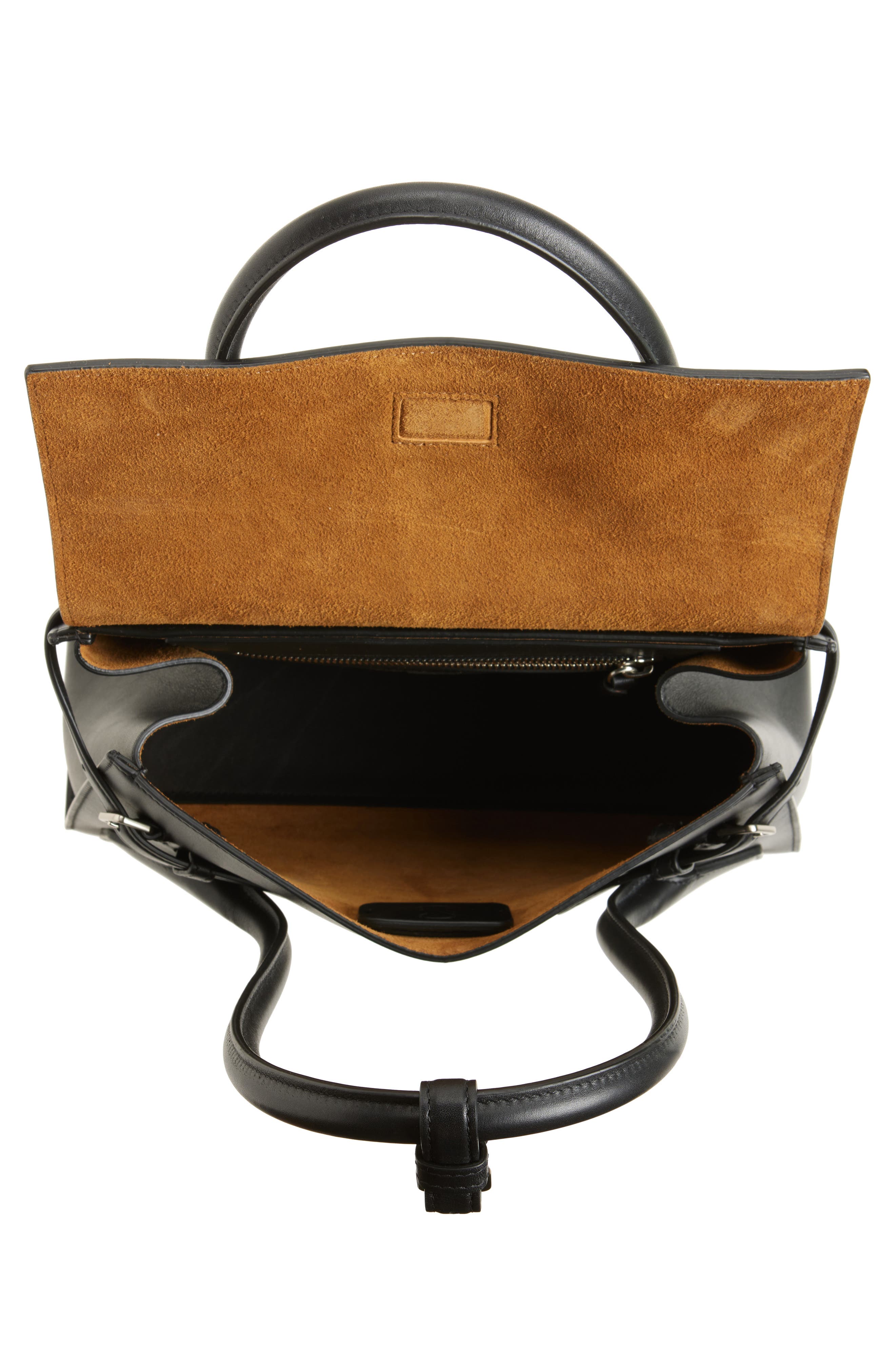 Proenza Schouler Small Tate Leather Tote, Alternate, color, Black