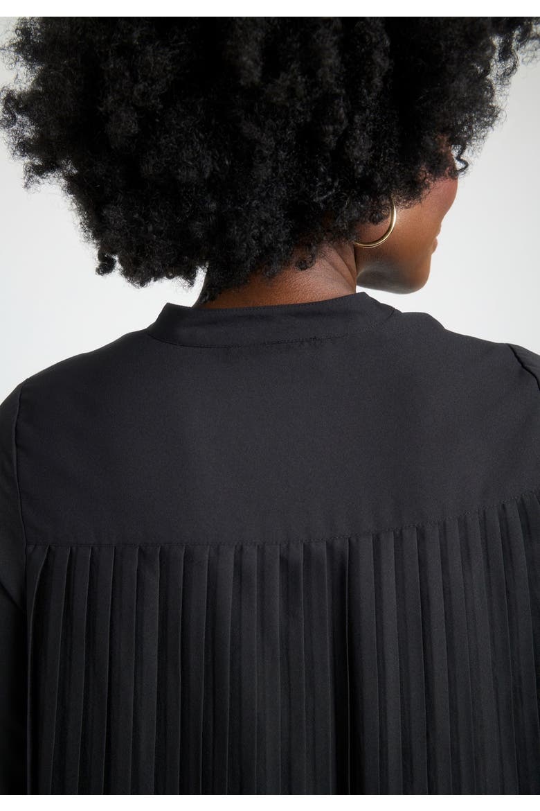 Pleated Back Georgette Tunic, Alternate, color, BLACK