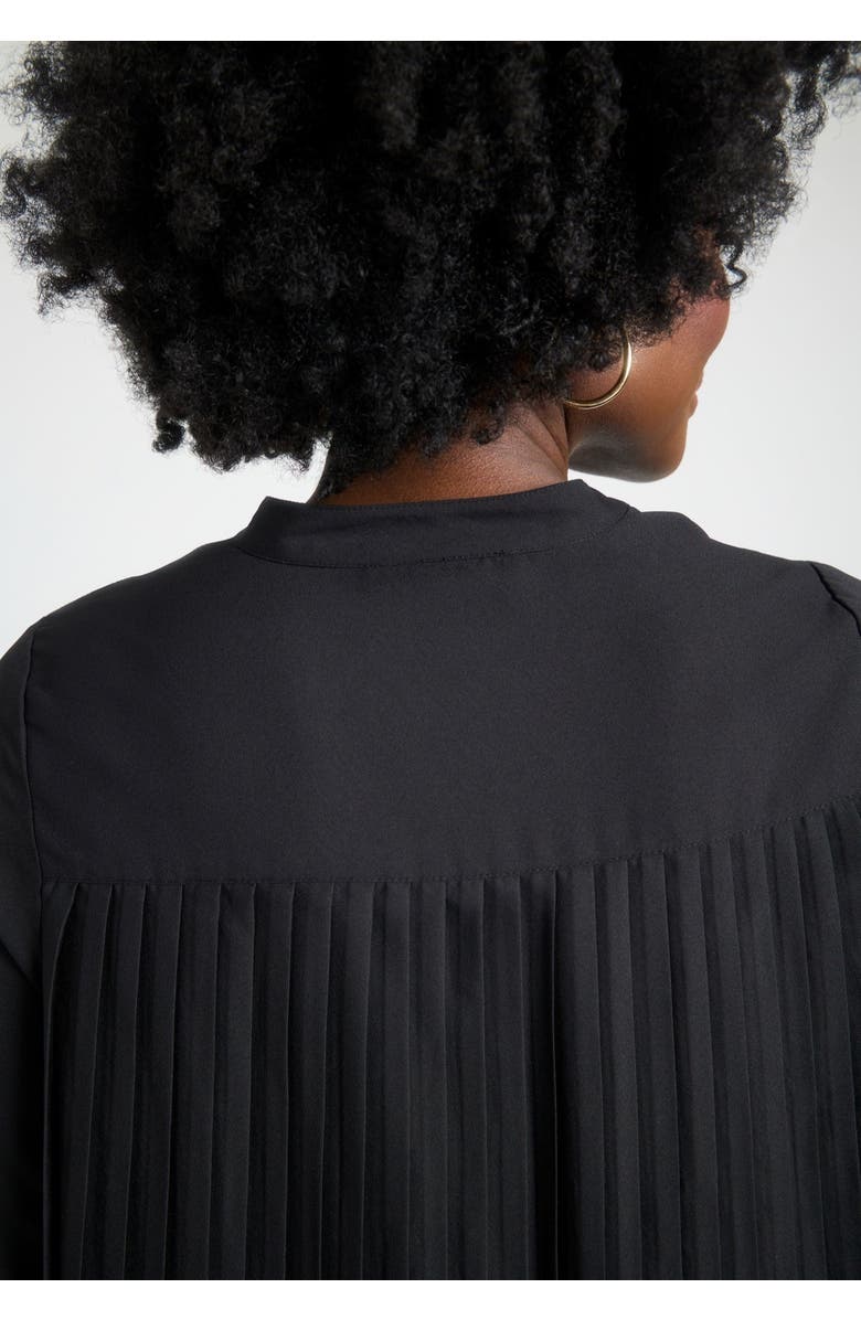 Jessica London Pleated Back Georgette Tunic, Alternate, color, Black