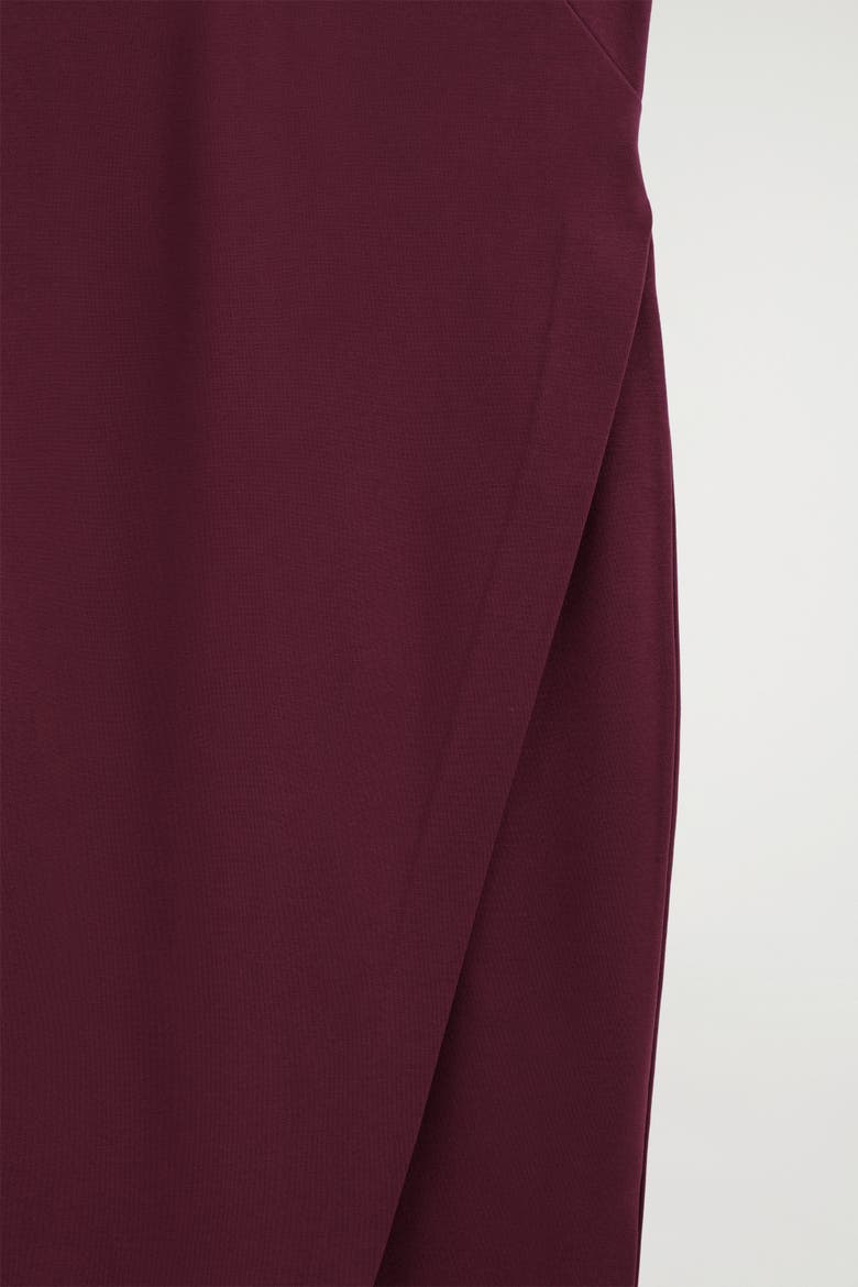 V-Neck Wrapped Midi Dress, Alternate, color, DARK RED