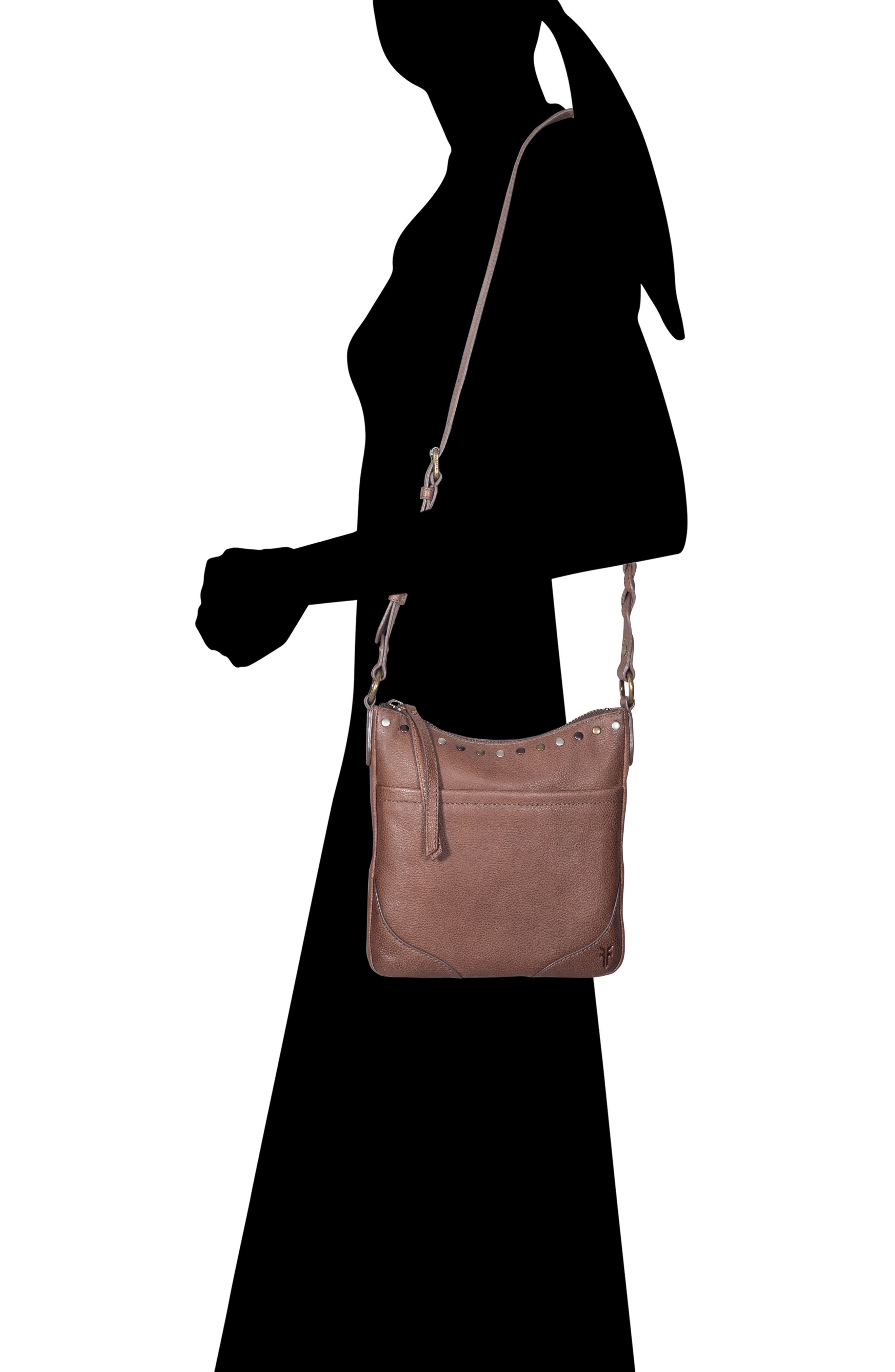 Frye Soraya Swing Leather Crossbody Bag, Alternate, color, Dark Brown