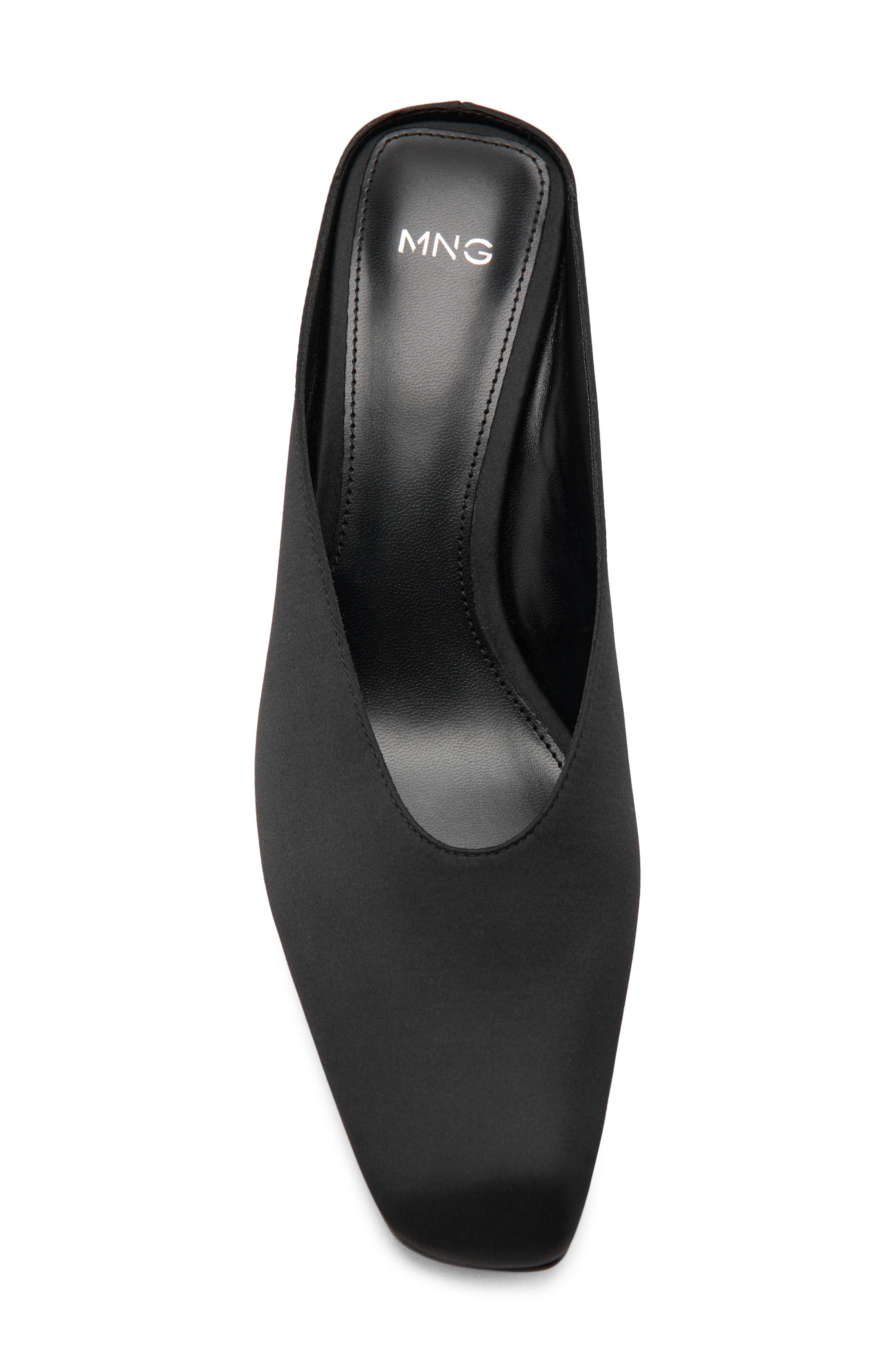 MANGO Square Toe Wedge Mule, Alternate, color, Black