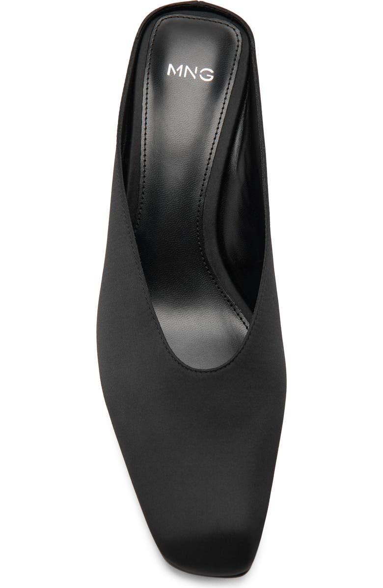 MANGO Square Toe Wedge Mule, Alternate, color, Black