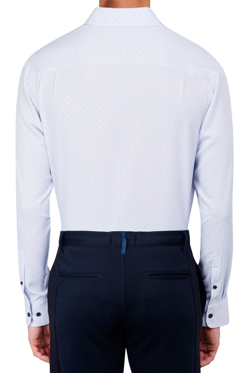 W.R.K Regular Fit Dot Print Performance Stretch Dress Shirt, Alternate, color, White