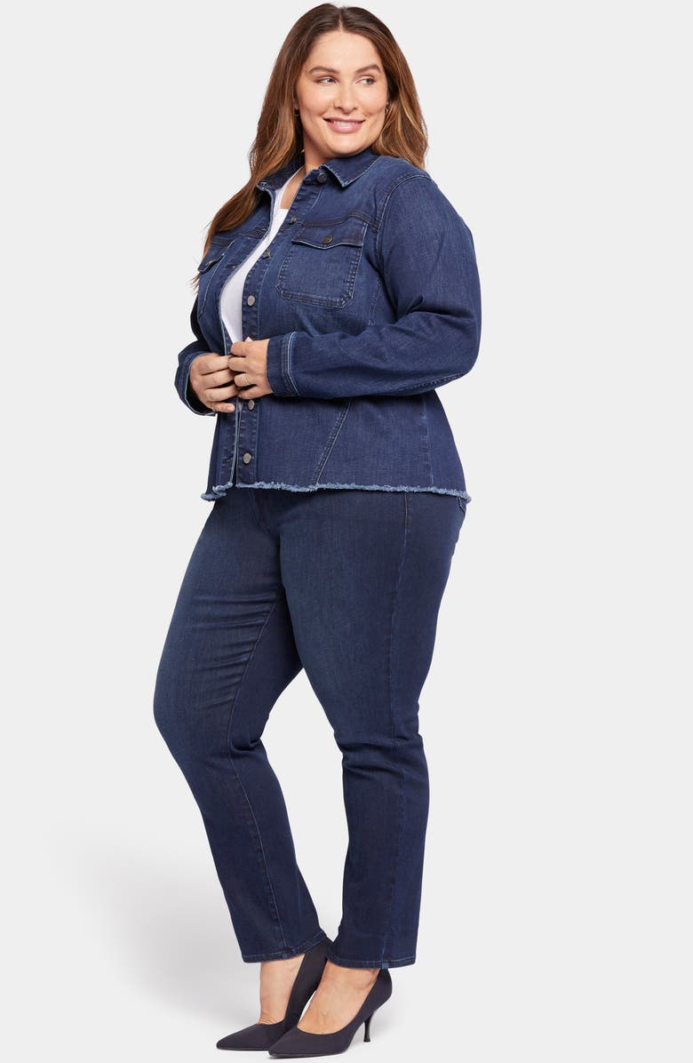 NYDJ Fray Hem Denim Trucker Jacket, Alternate, color, 