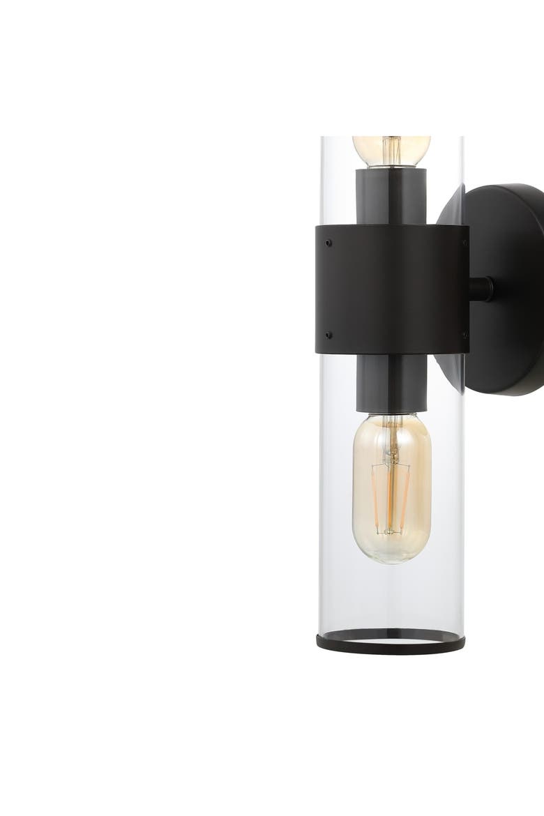 Quinn 2-Light Mid-Century Modern Iron/Acrylic LED Sconce, Alternate, color, Oil Rubbed Bronze/Clear