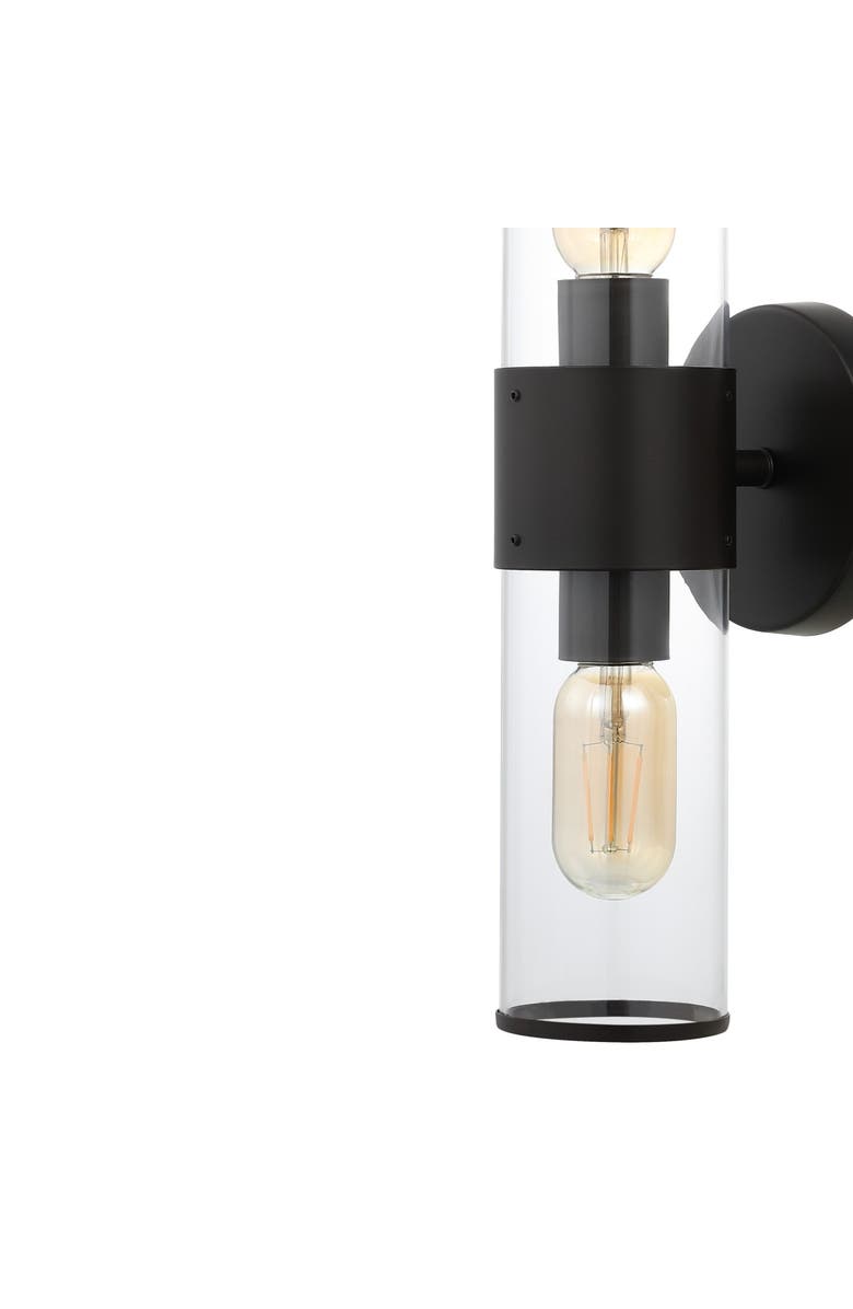 JONATHAN Y Quinn 2-Light Mid-Century Modern Iron/Acrylic LED Sconce, Alternate, color, Oil Rubbed Bronze/Clear