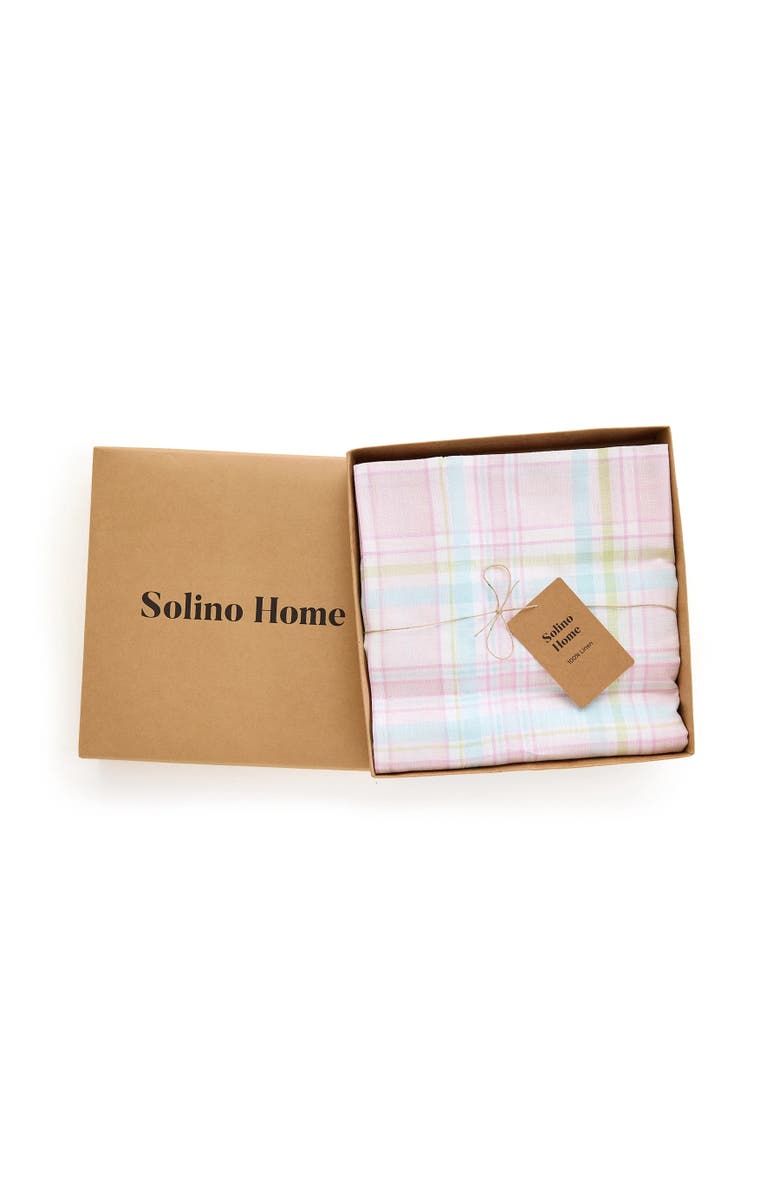 Solino Home Linen Tablecloth for Dining Table, Holiday and Everyday Dining Table Decor - Palm Beach Plaid, Alternate, color, Palm Beach Plaid