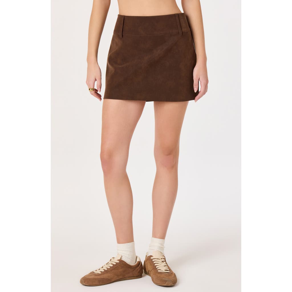 Astr The Label Arielle Faux Leather Skort In Brown