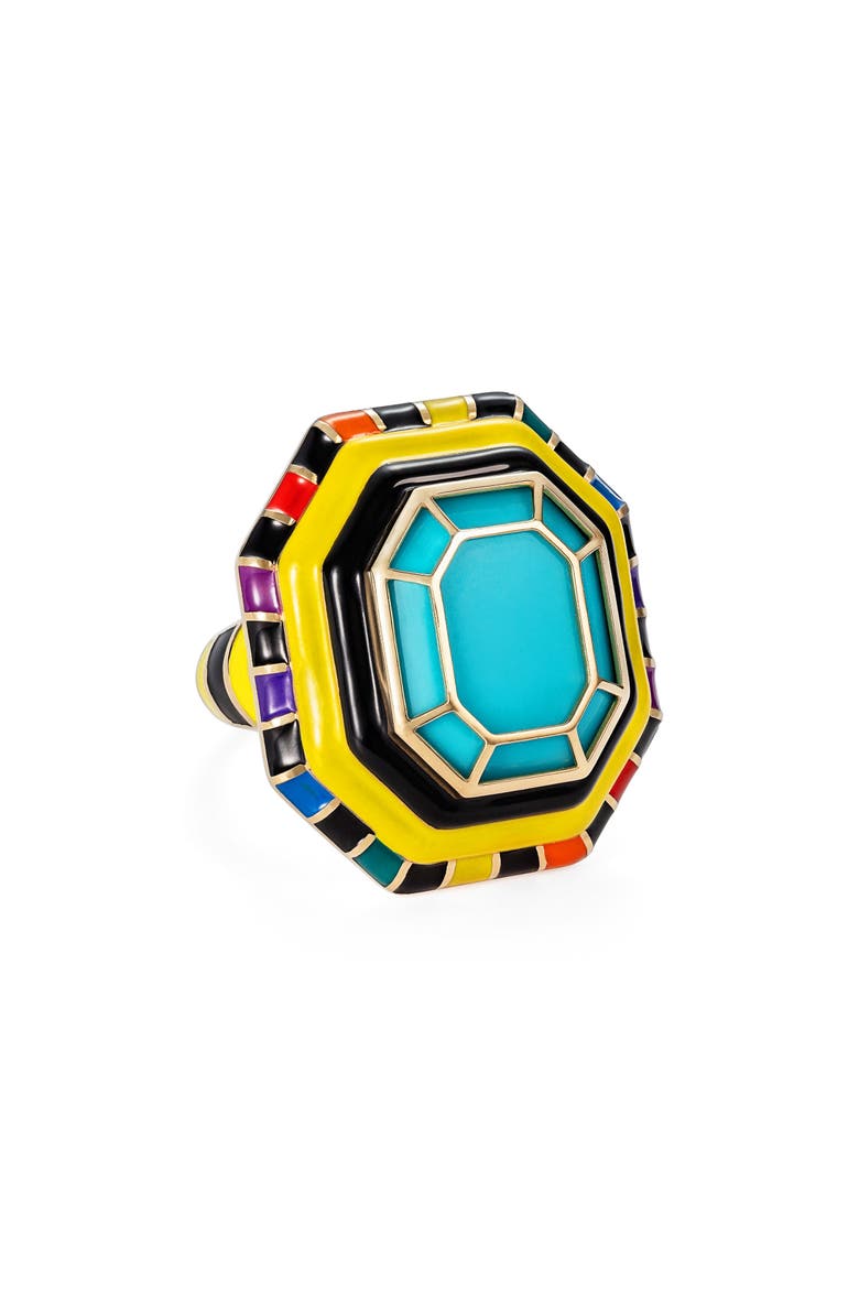 Grab 'n' Go Ready to Release Turquoise Ring, Main, color, MULTI COLOR