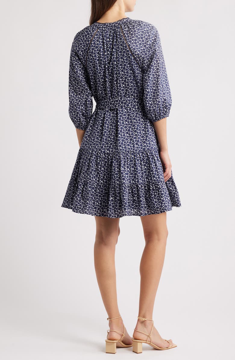 Caslon<sup>®</sup> Print Cotton Minidress, Alternate, color, Navy Dot