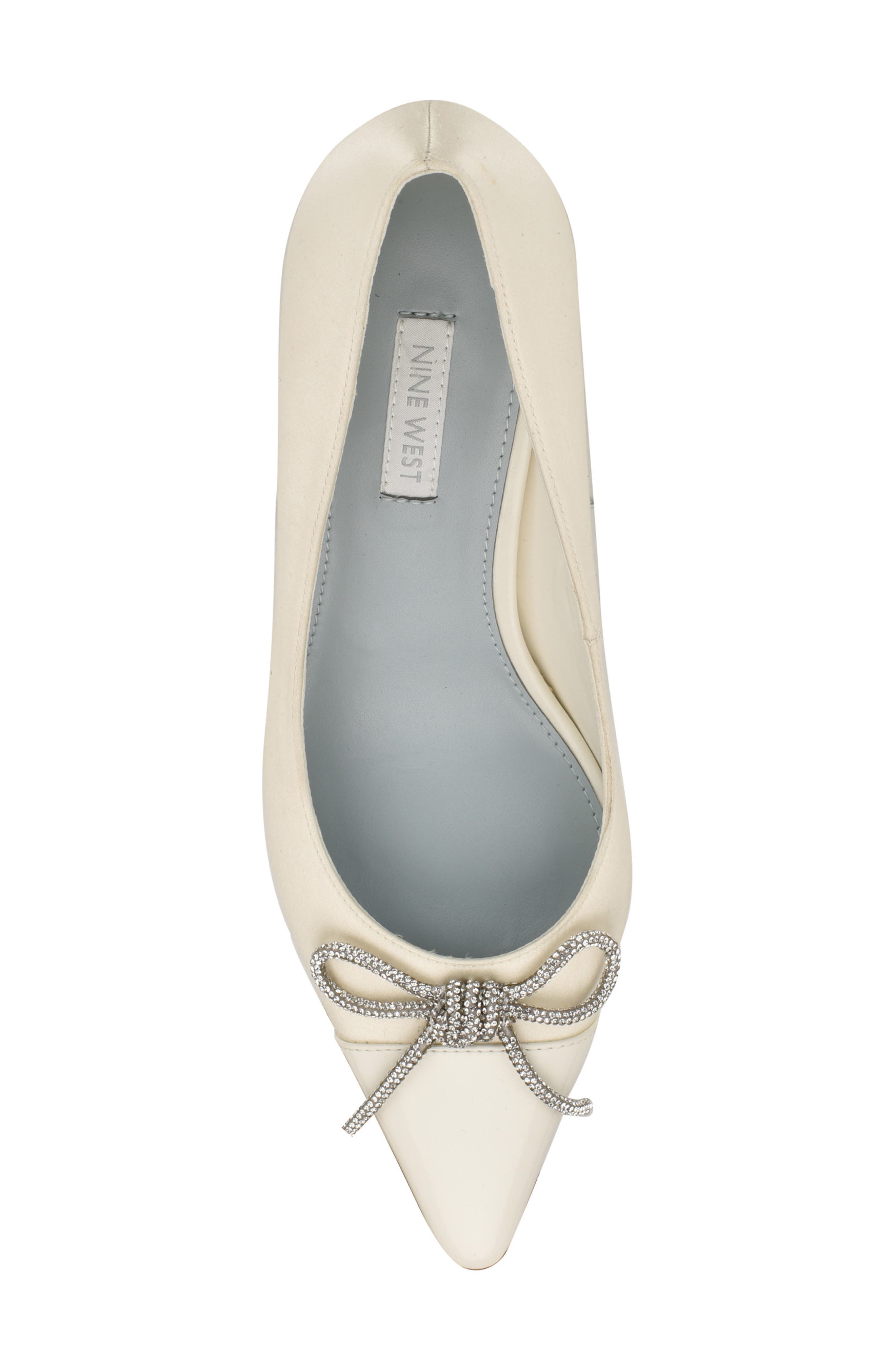 Nine West Wendon Pointed Cap Toe Kitten Heel Pump, Alternate, color, Ivory