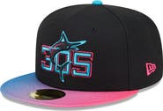 New Era Men's New Era Black/Pink Miami Marlins 2025 City Connect 59FIFTY Fitted Hat
