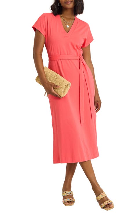 Islandscape Cotton Jersey Midi Dress