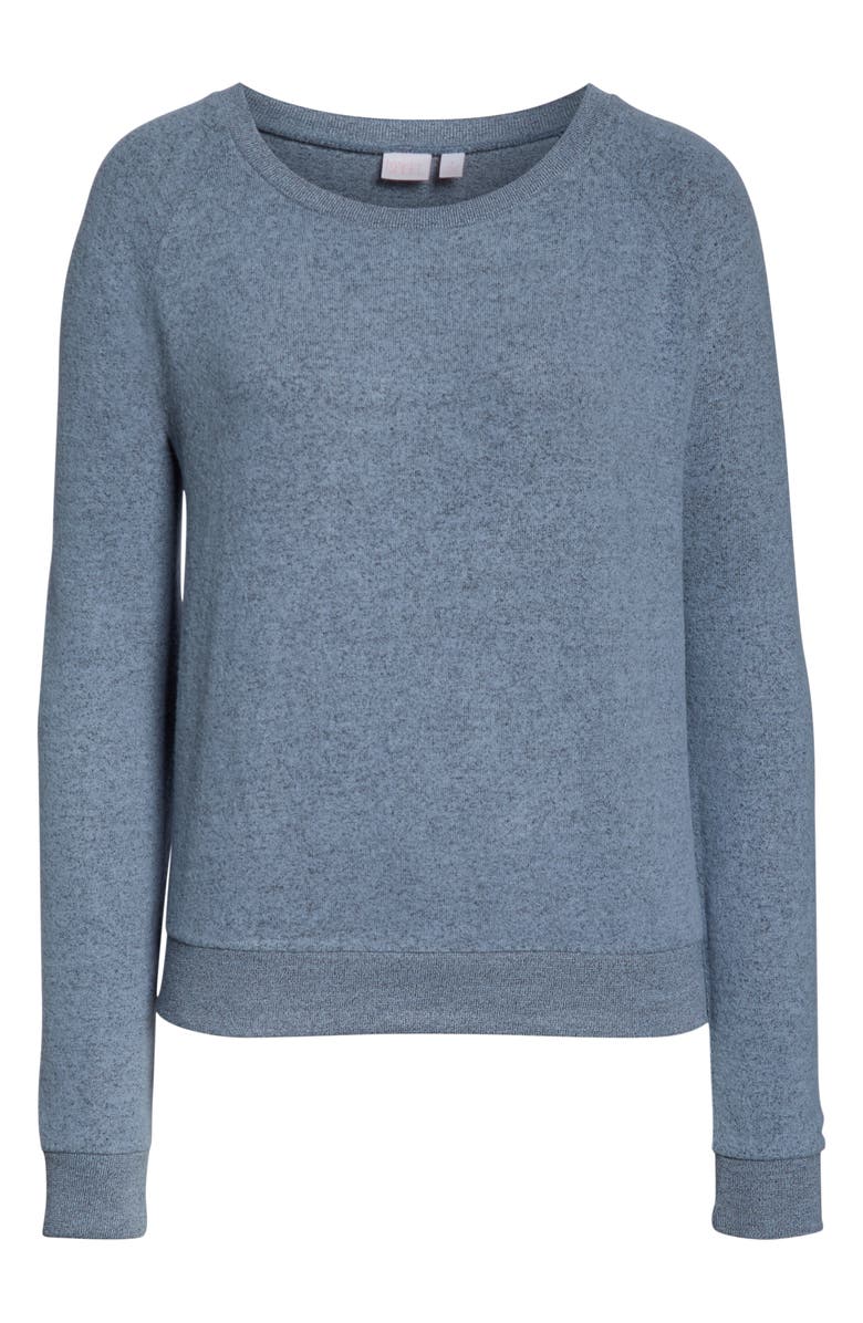 Make + Model Cozy Crew Raglan Sweatshirt, Alternate, color, Blue Ashley Marl