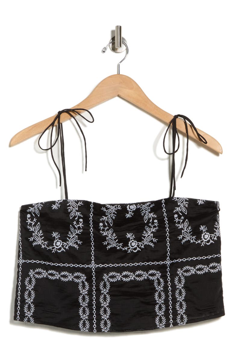 NSR Embroidered Tank Top, Main, color, Black/ White