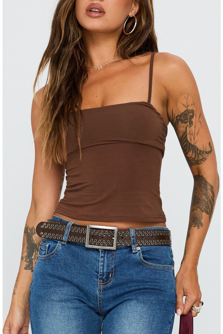 Race My Mind Crop Camisole, Main, color, CHOCOLATE