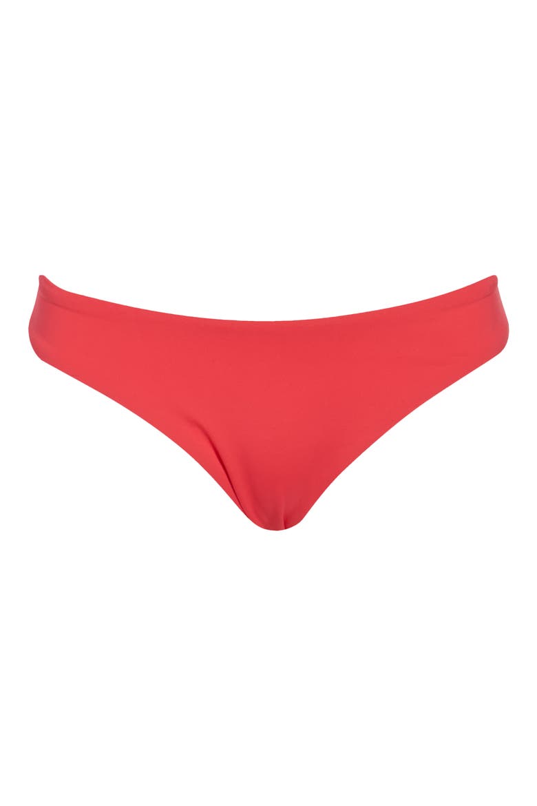 Island Goddess Ruched Bikini Bottoms, Alternate, color, GUAVA