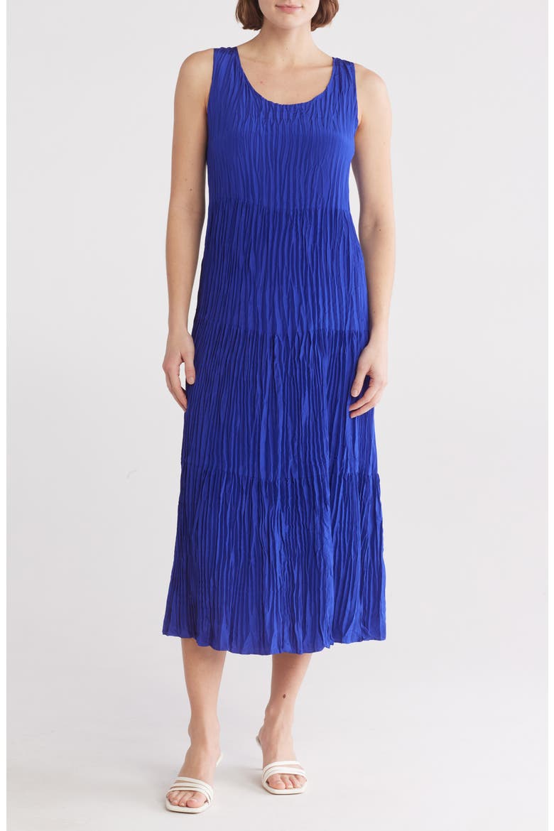 Sleeveless Tiered Silk Maxi Dress, Main, color, BLUE VIOLET