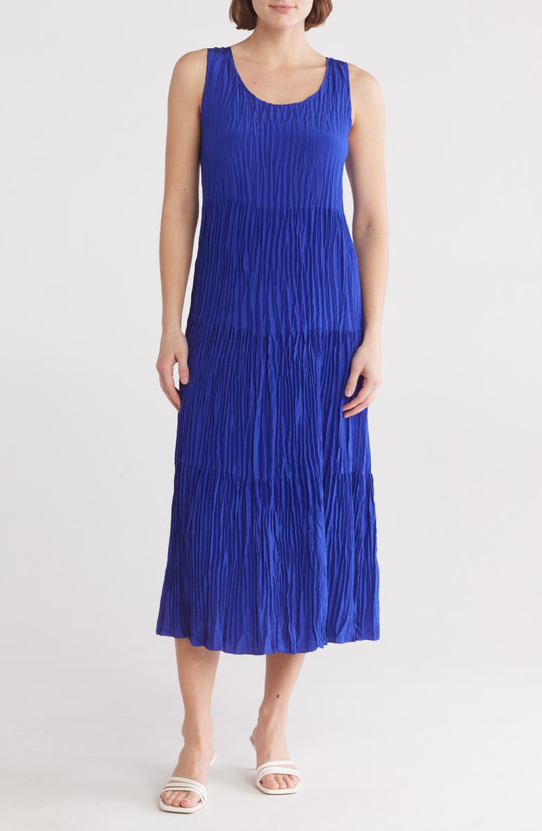 Eileen Fisher Sleeveless Tiered Silk Maxi Dress, Main, color,