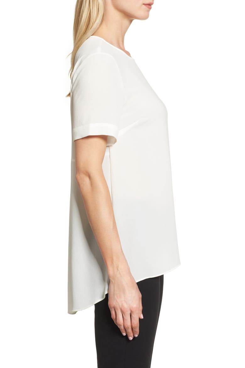 Textured Georgette High/Low Blouse, Alternate, color, NEW IVORY