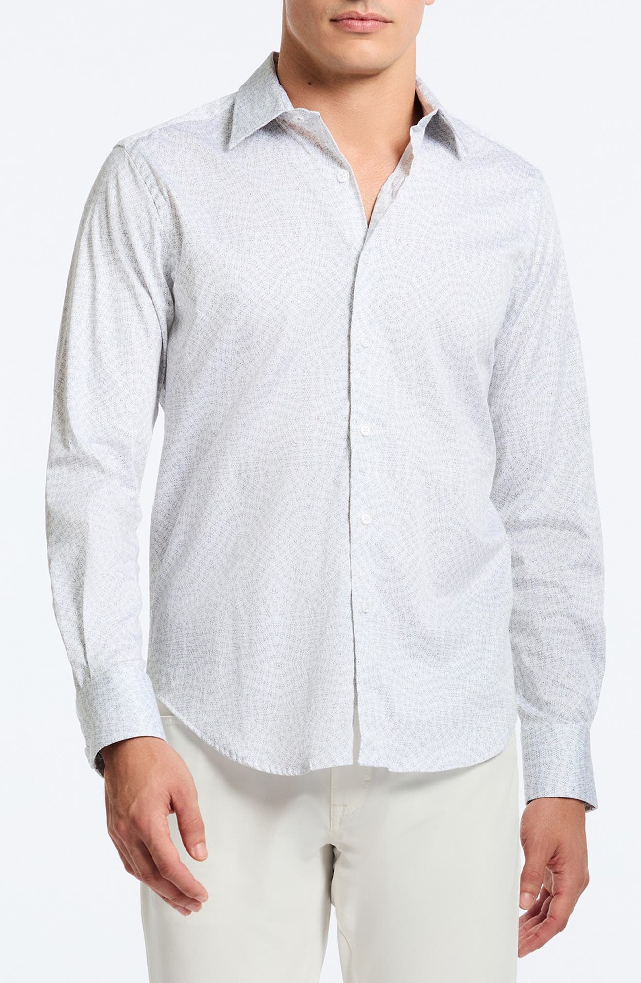 Robert Graham Figueroa Geo Print Stretch Cotton Button-Up Shirt