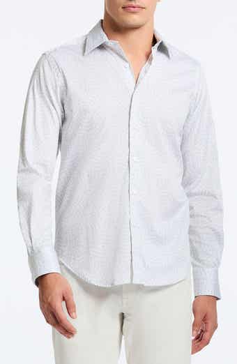 Figueroa Geo Print Stretch Cotton Button-Up Shirt