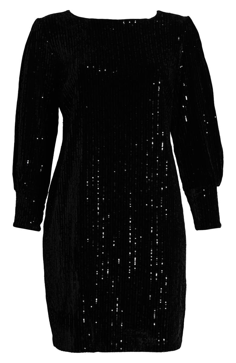 Julia Jordan Sequined Long Sleeve Body-Con Dress, Alternate, color,