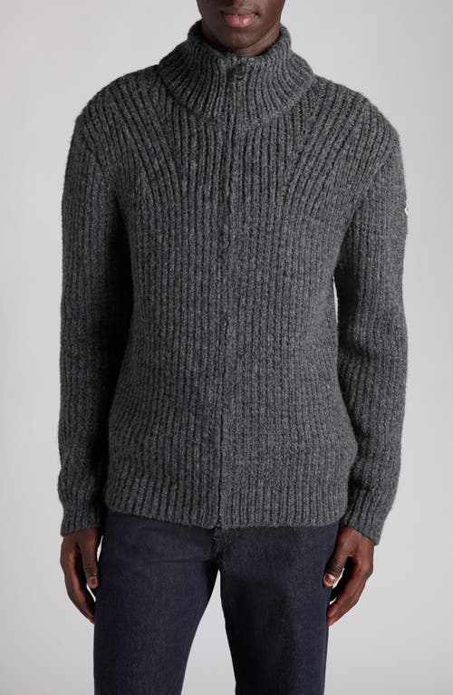 Moncler Alpaca And Wool Zip-up Cardigan In Gray