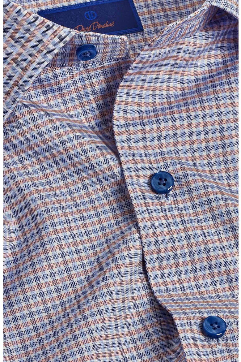 Twill Check Sport Shirt, Alternate, color, BLUE/ ORANGE