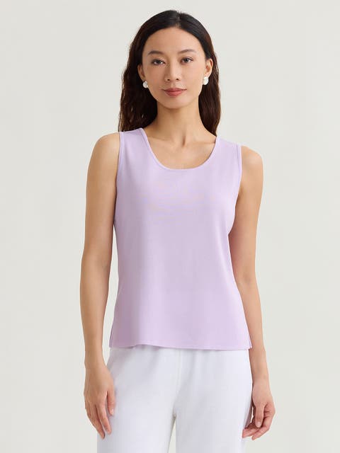 Double Scoop Neck Mylana Knit Tank