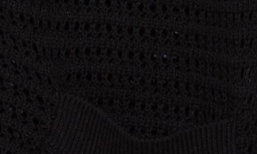 Beach Riot Gene Open Stitch Cotton Cardigan In Black