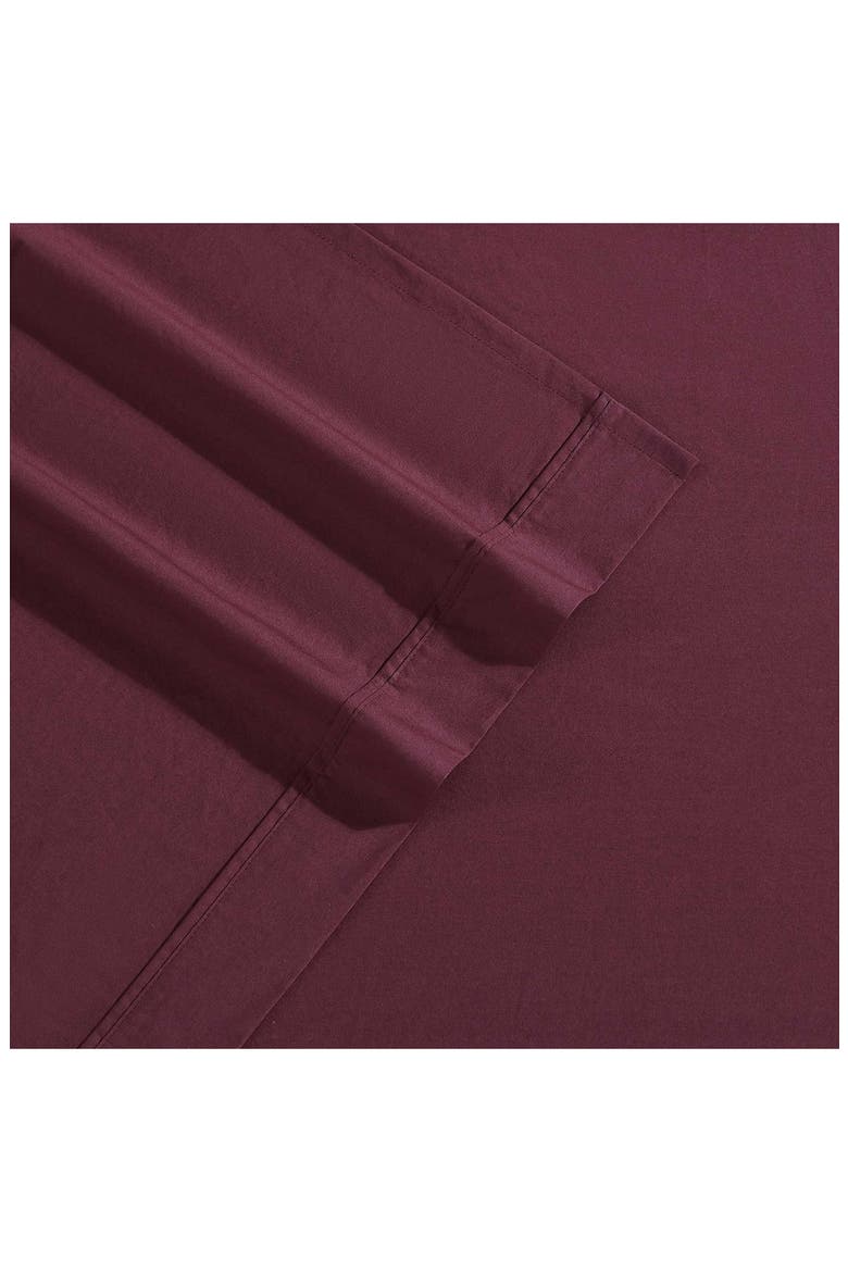 Garment Washed Cotton Percale 200 Thread Count Sheet Set, Alternate, color, DARK RED
