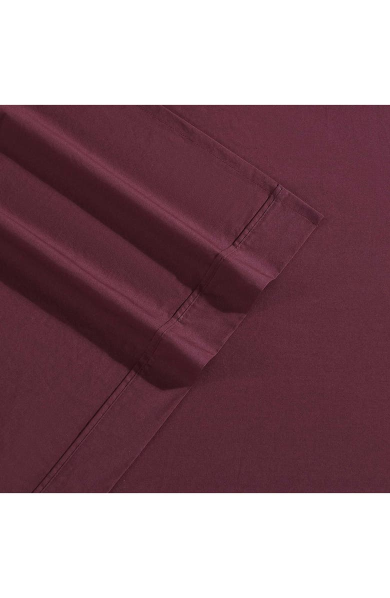 Calvin Klein Garment Washed Cotton Percale 200 Thread Coutn Sheet Set, Alternate, color, Dark Red