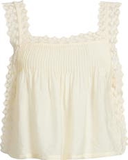 Steve Madden Easten Pintuck Lace Tank