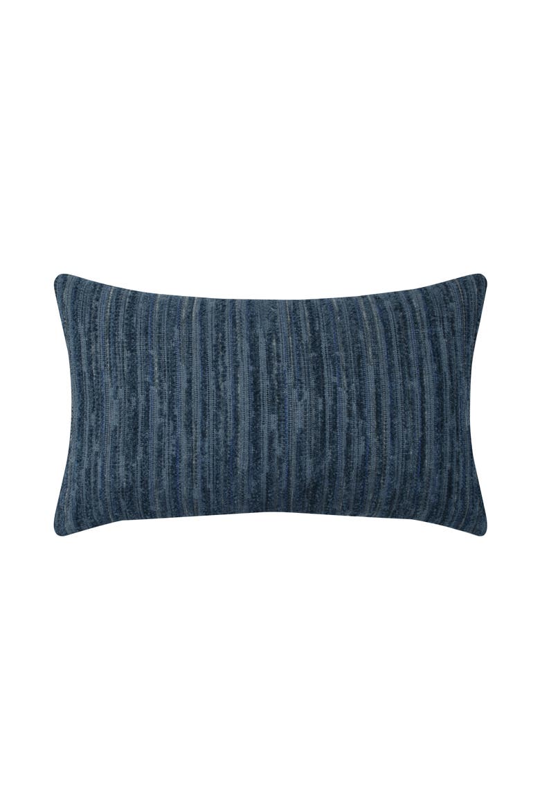 Luxe Stripe Chenille & Boucle textured Indoor & Outdoor Woven Accent Pillow, Main, color, Indigo