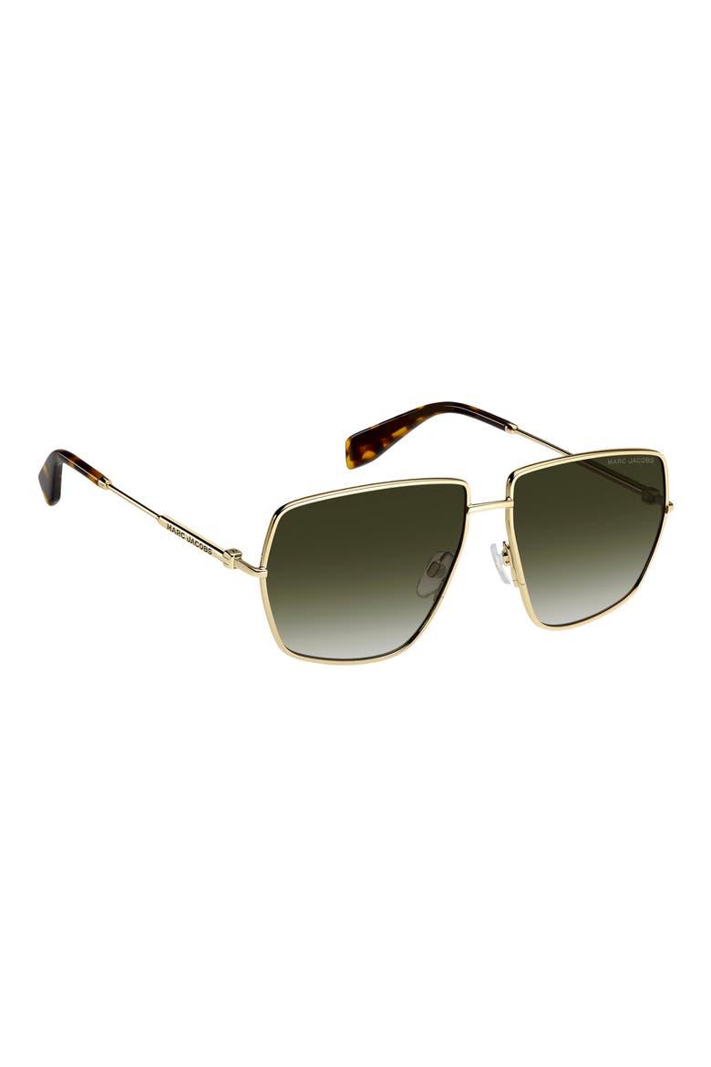 60mm Gradient Square Sunglasses, Alternate, color, GOLD HAVANA/ GREEN SHADED